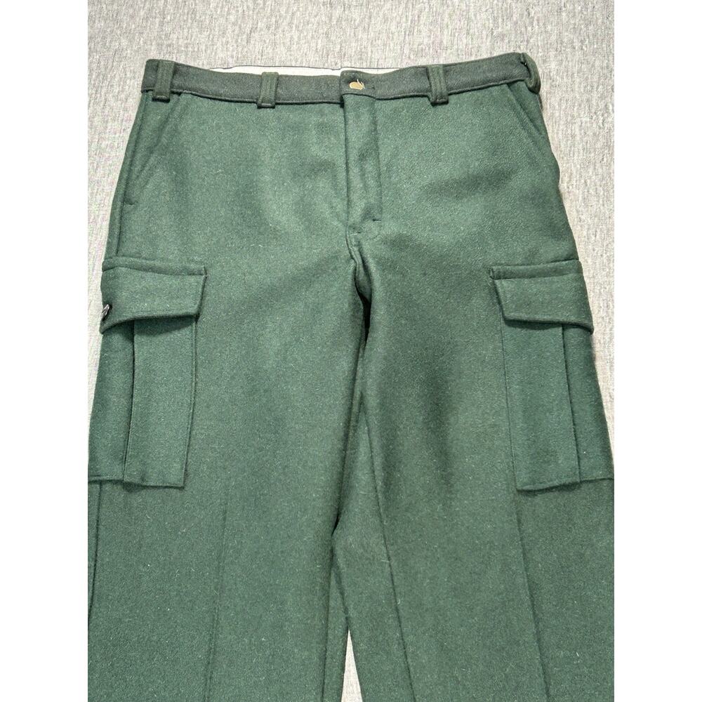 Vintage Codet Cargo Pants Mens 38x33 Green Wool Hunting Utility Heavyweight - Picture 5 of 16